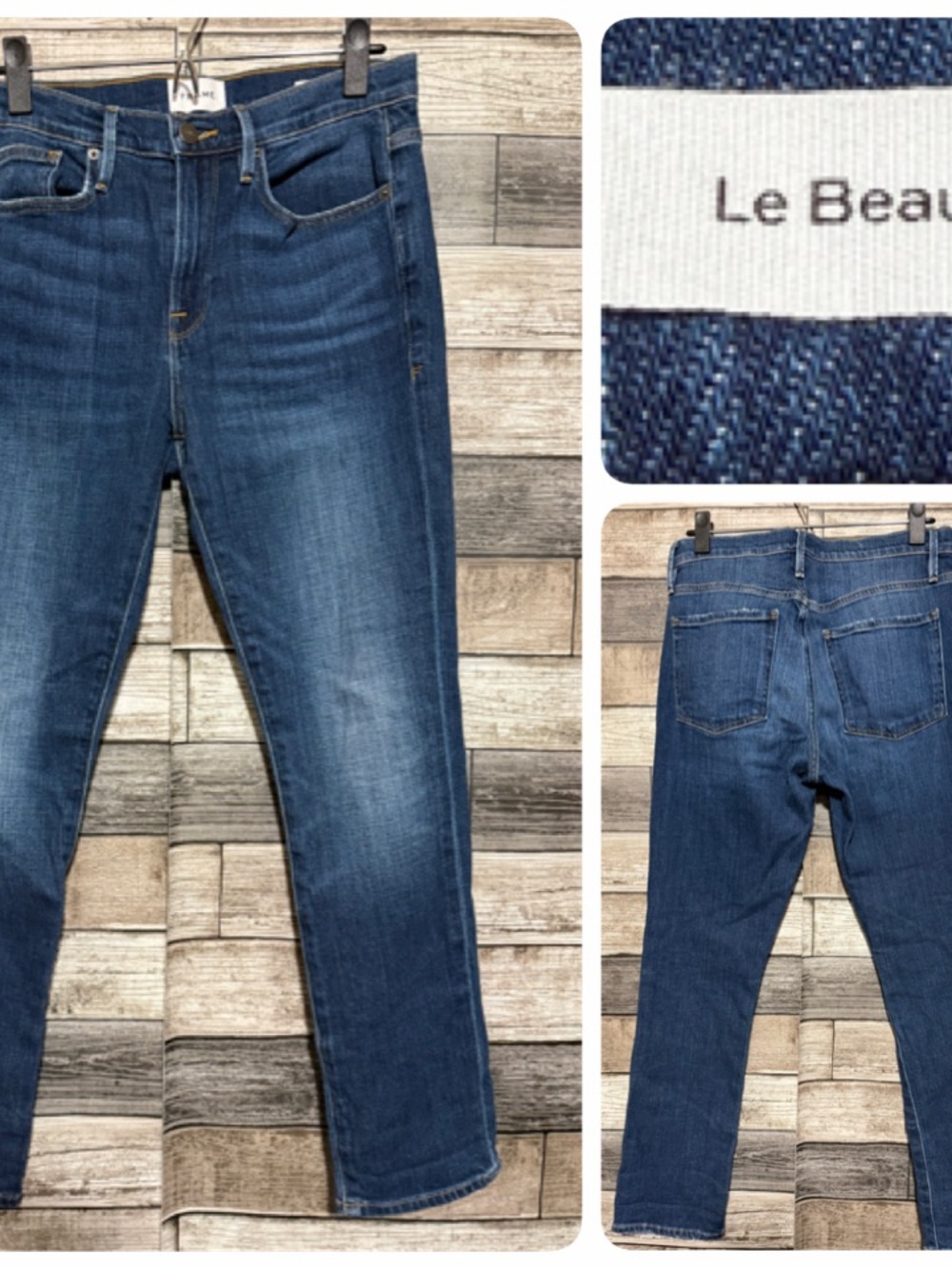 Frame Denim Le Beau Jeans Women’s 26 Blue Denim Stretch (Inseam 27)